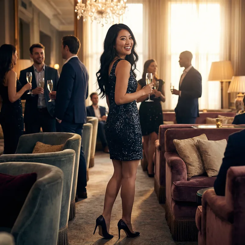 Sexy Girl in Elegant Cocktail Dress | Luxury Event Glamour Sexy Girl in Elegant Cocktail Dress | Luxury Event Glamour