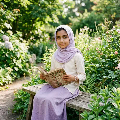 Serene Hijab Girl in Lavender - Inner Peace and Tranquility