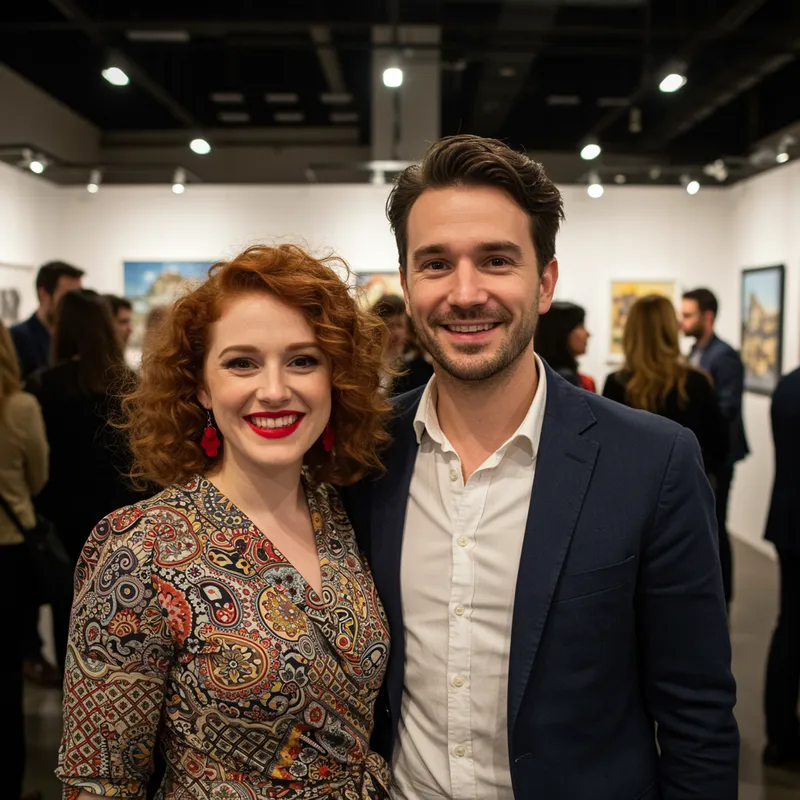 Happy Couple Ready for Presentation