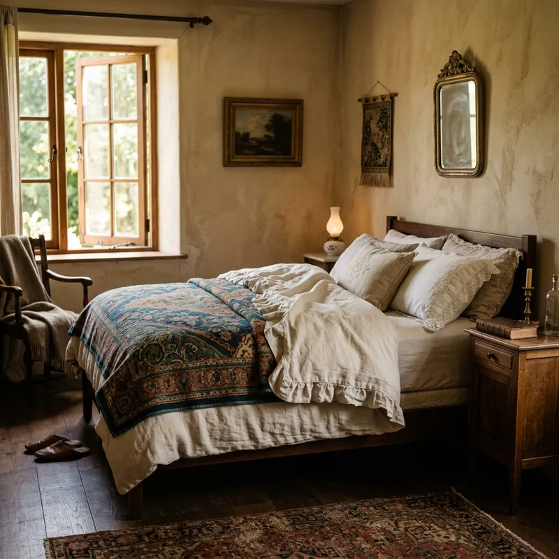 Cozy Bedroom Scene with Dutch Still Life Vibe