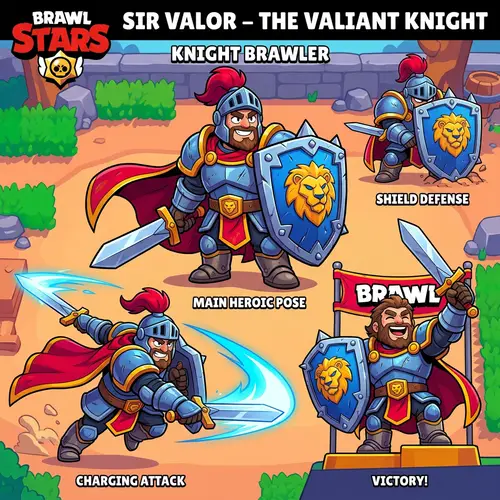 Brawl Stars Knight Character Poses