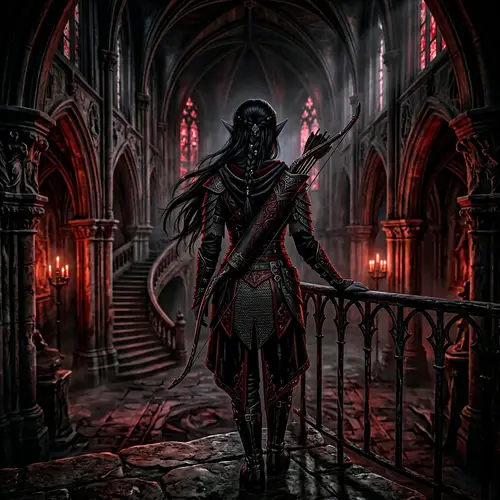 Dark Skinned Elf in Gothic Fantasy Artwork