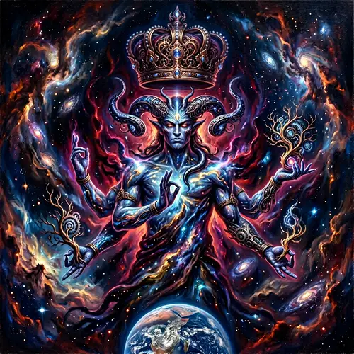 Cosmic Entity with Demonic Characteristics | Symmetrical and Grand Scene