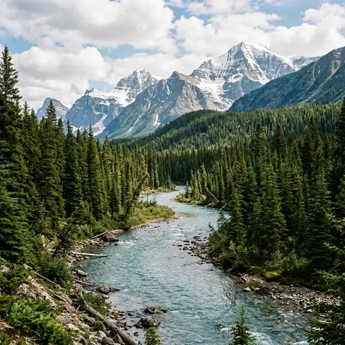 Mountain River View | Tranquil Nature Scene