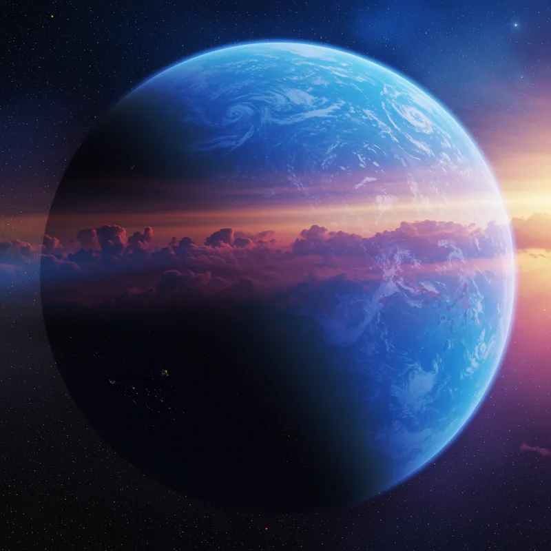 Discover a Blue and Purple Planet with a Stunning Sky