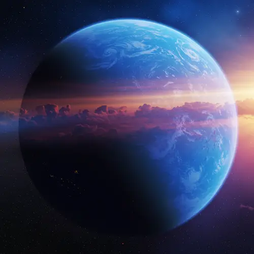 Discover a Blue and Purple Planet with a Stunning Sky