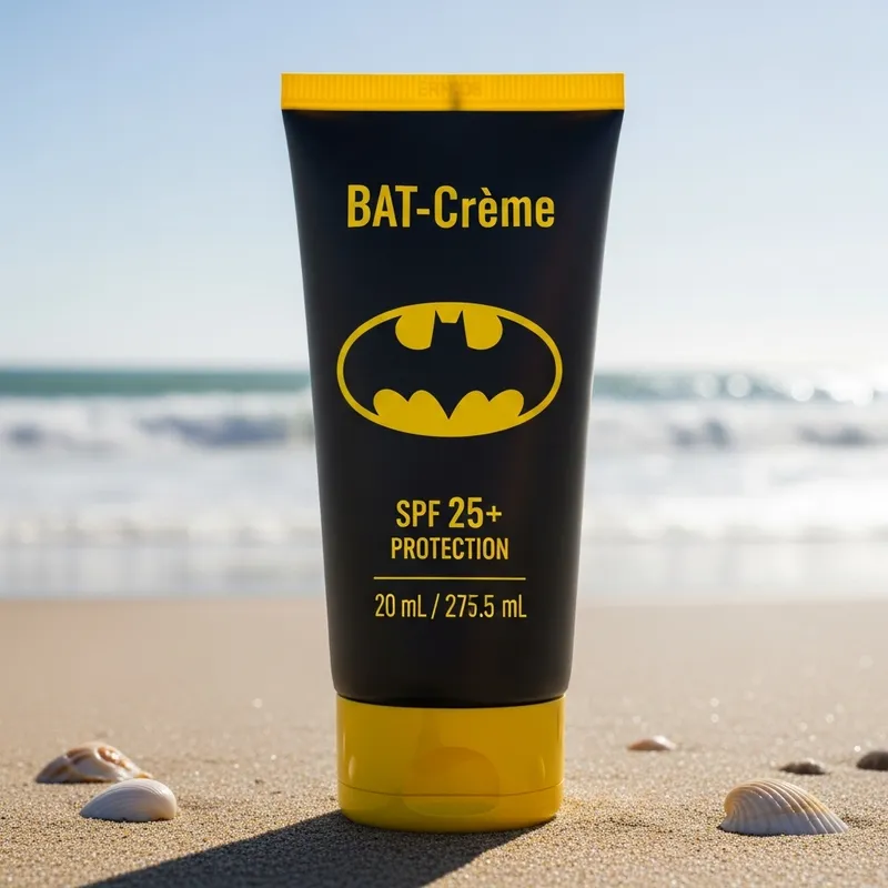Bat-Crème: Realistic Sunscreen with Batman Signal