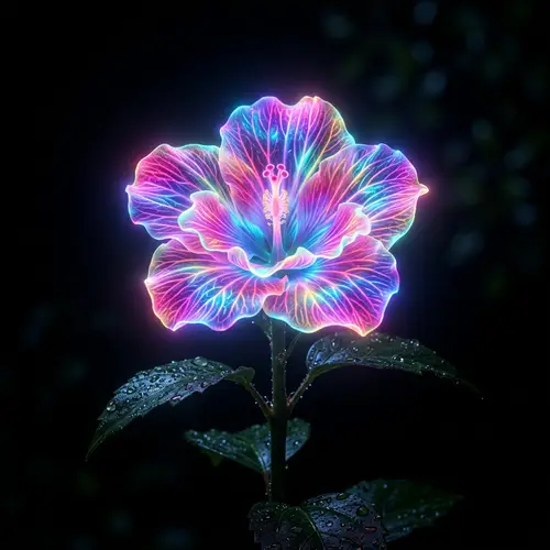 Radiant Glow in the Dark Flower - Mesmerising Neon Petals