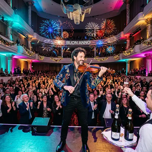 Italian Musician Portrait in Contemporary Concert Hall