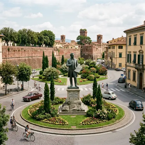 Statue of Late Italian Composer in Lucca, Italy