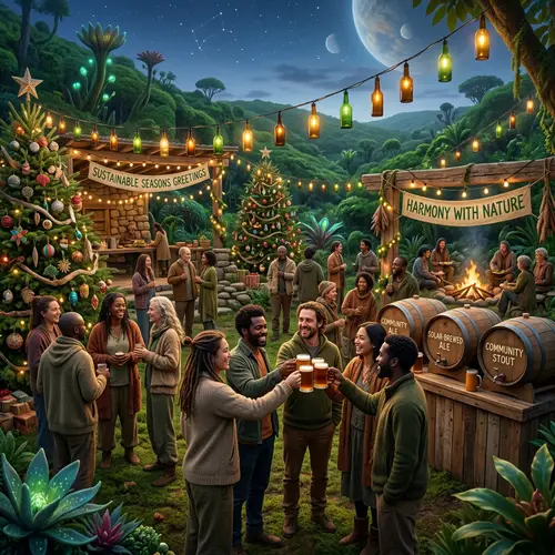 Sustainable Christmas Celebration on Eco-Friendly Green Planet