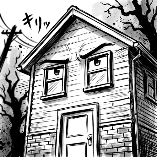 Fluid Manga-Inspired House Drawing