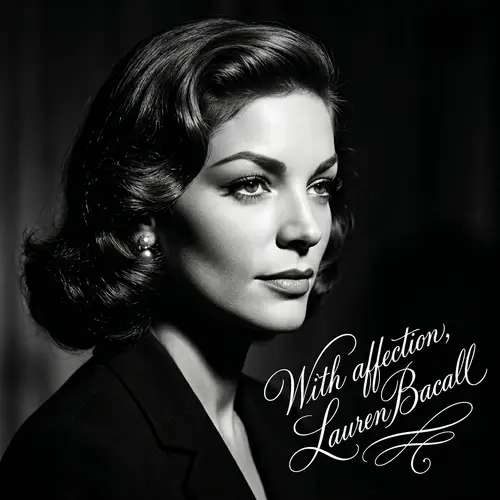 Elegant Calligraphy Autograph on Hollywood Glamour Portrait