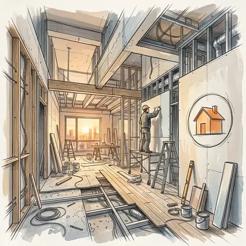 Unique Apartment Renovation Sketch with Fusion Style