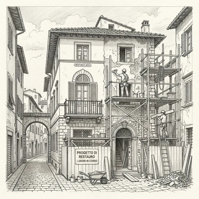 Turnkey Home Renovation in Lucca | Graphite Pencil Sketch