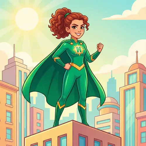 Unique Strong Female Superhero with Determination and Hope