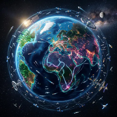 Futuristic Vision of Planet Earth with Advanced Technology