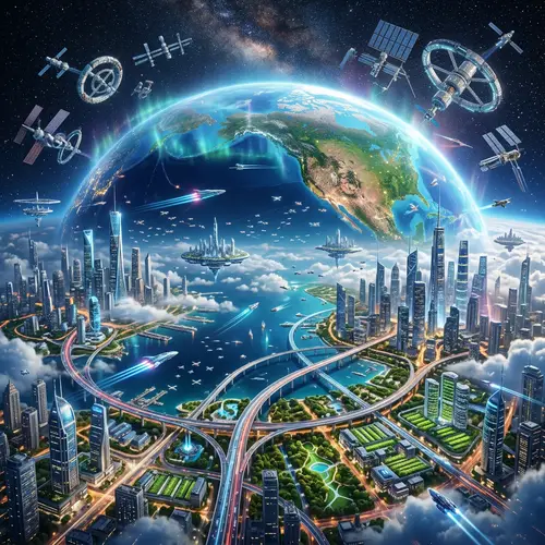 Futuristic Planet Earth View | Advanced Sci-Fi World