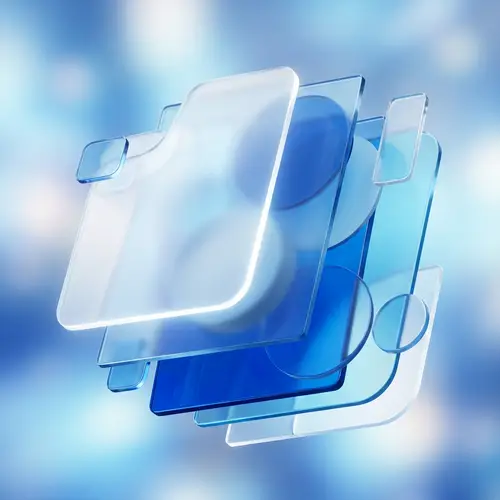 Glassmorphism Design Trend: Abstract 3D Realism in Blue and White