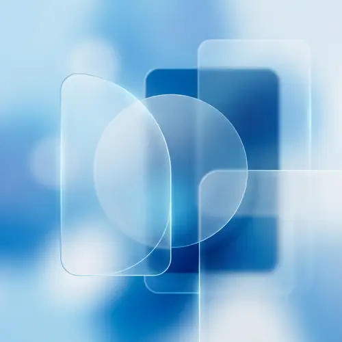 Minimalist Blue & White Glassmorphism Design