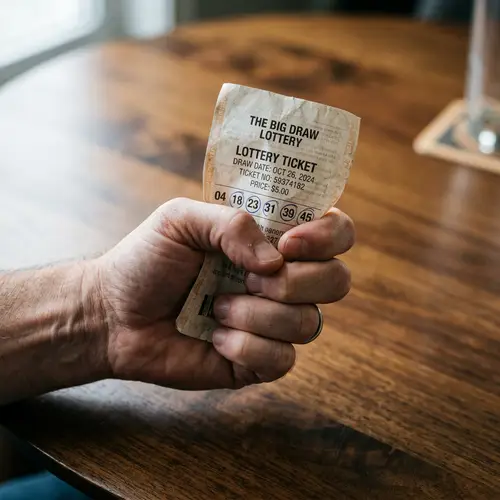 Close-Up of Hand Holding Lottery Ticket