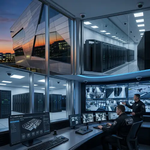 Modern IP Camera System in Cutting-Edge Data Center