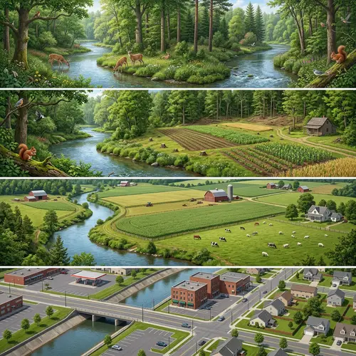 Rural Landscape Transformation: Forest to Urban Development