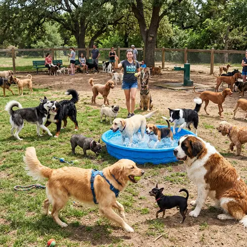 Lively Interactions at Local Dog Park - Joyful Scenes with Various Dog Breeds