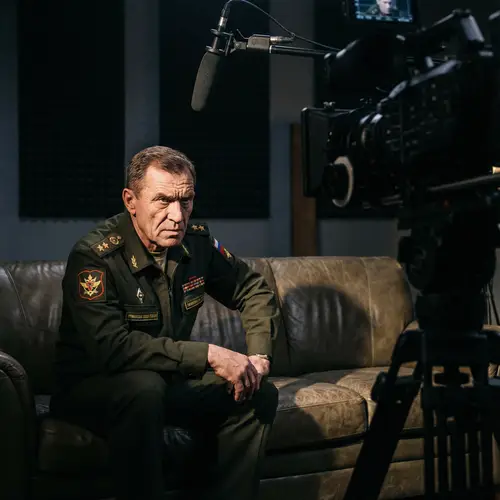 Dramatic Portrait of Russian Military Interview