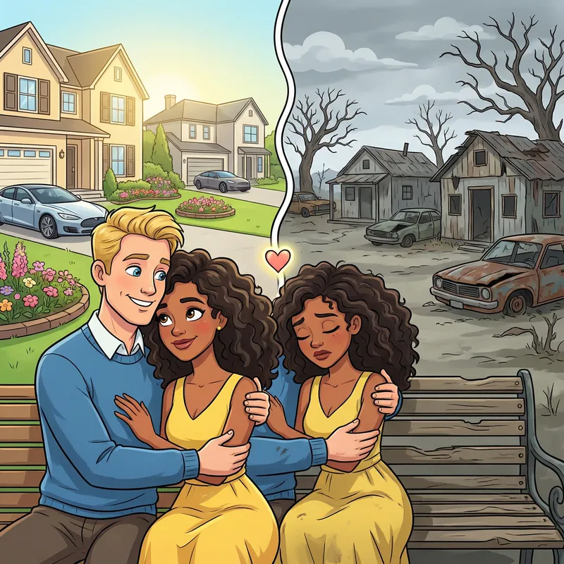 Contrasting Wealth and Poverty Cartoons: Symbolic Unity of Love