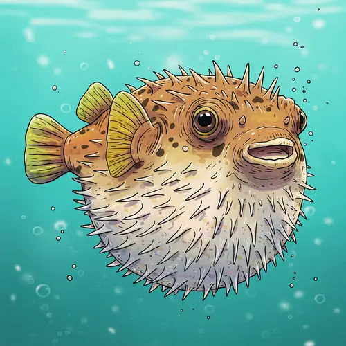 Colorful Cartoon Pufferfish Illustration