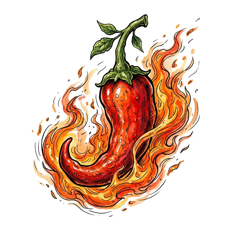 Vibrant Cartoon Chili Pepper Art