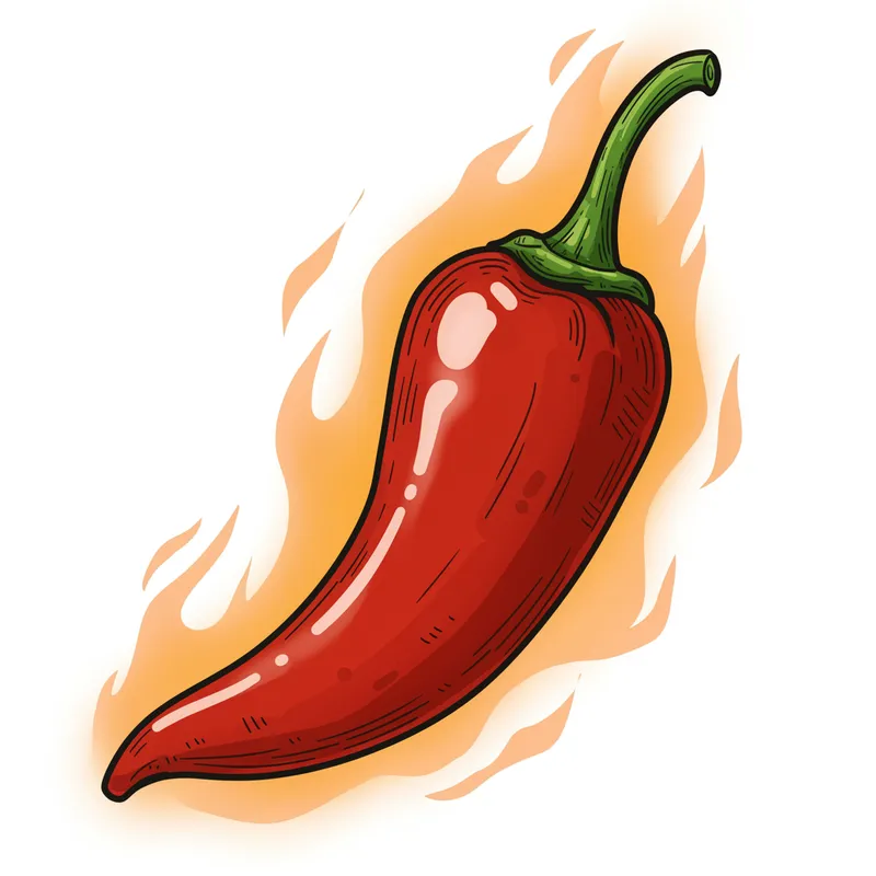 Vibrant Cartoon Chili Pepper Art