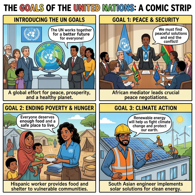 United Nations Objectives Comic Strip