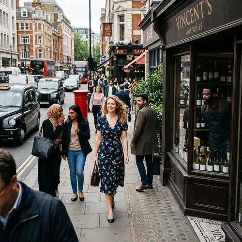 Bustling City Scene: Radiant Woman Captures Attention