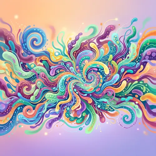 Colorful Gut Microbiome Abstract Art for Digestive Health