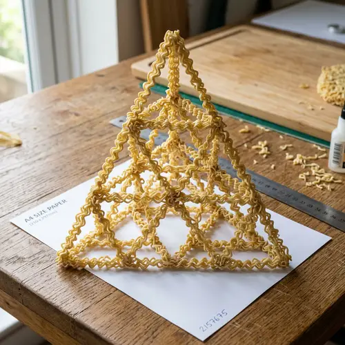 Triangular Structure Made of Noodles - A4 Size