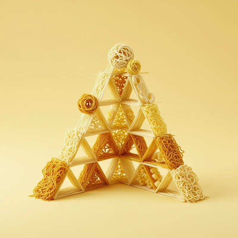 Triangular Structure Made of Noodles - A4 Size