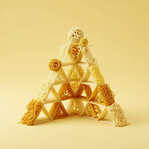 Triangular Structure Made of Noodles - A4 Size