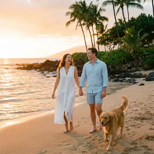 Romantic Couple at the Beach