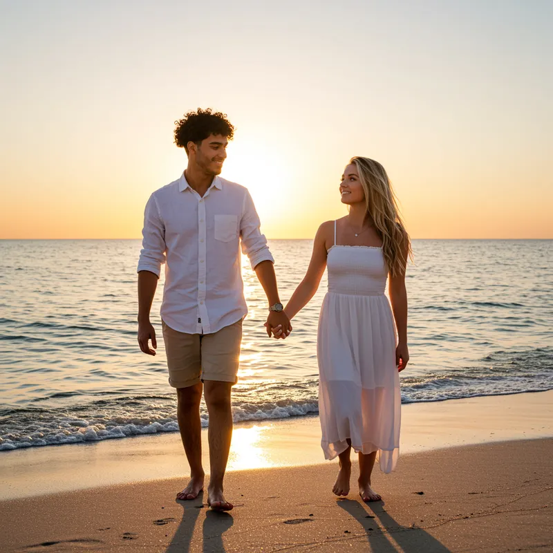 Romantic Couple at the Beach Romantic Couple at the Beach