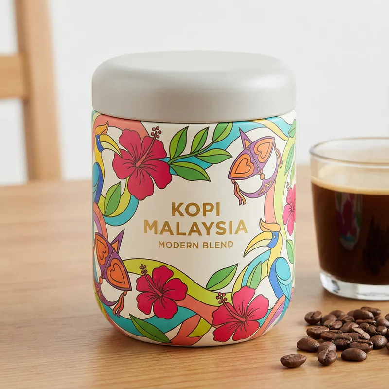 Modern Malaysian Coffee Powder Packaging Design