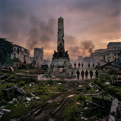 Post-Apocalyptic Rizal Park: Warzone with Soldiers