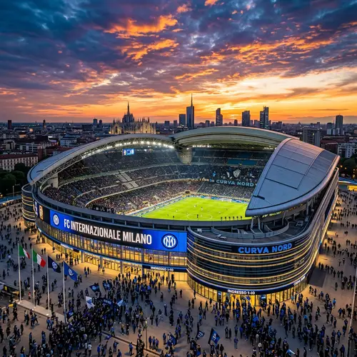 Stunning Sunset at Inter Milan's Modern Stadium