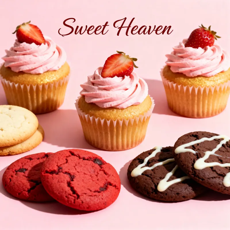 Sweet Heaven: Delicious Strawberry Cupcakes & Cookies Sweet Heaven: Delicious Strawberry Cupcakes & Cookies