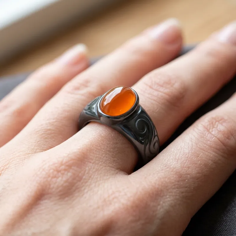 Stunning Stone Ring with Elegant Pattern