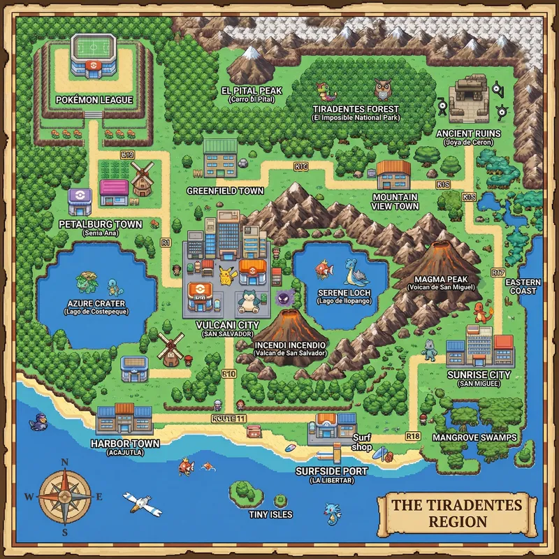 Explore a Pokémon-Inspired Map of El Salvador