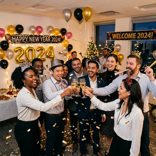 2024 New Year Celebration with Diverse Medical Device Team