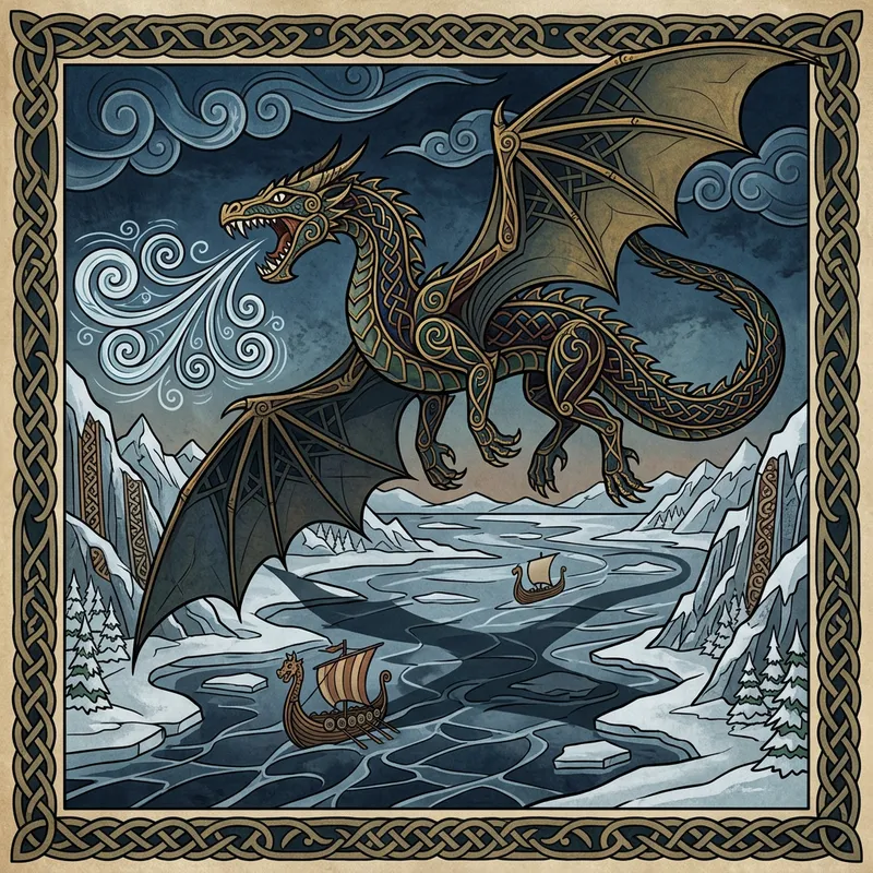 Viking Dragon: Majestic Norse Mythology Scene