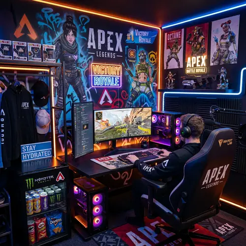 Fortnite-inspired Gaming Room with High-Powered Setup
